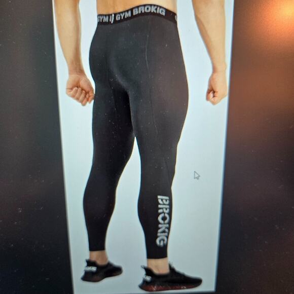 NWT'S -BROKIG 2-Pk Men's Sturdy Compression Tights Calf-Printed Black/White Sz M - Picture 3 of 10